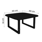 Mesa De Centro Lateral De Apoio Para Sala Estar Square Preto