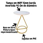 Mesa De Centro Lateral Maria Base De Aço Industrial Moderna