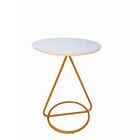 Mesa De Centro Lateral Maria Base De Aço Industrial Moderna