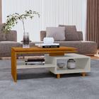 Mesa De Centro Lima 1 Prateleira Cinamomo/off White - Móveis