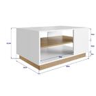 Mesa De Centro Livorno Retangular 1 Prateleira Marrom Branco