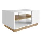 Mesa De Centro Livorno Retangular 1 Prateleira Marrom Branco