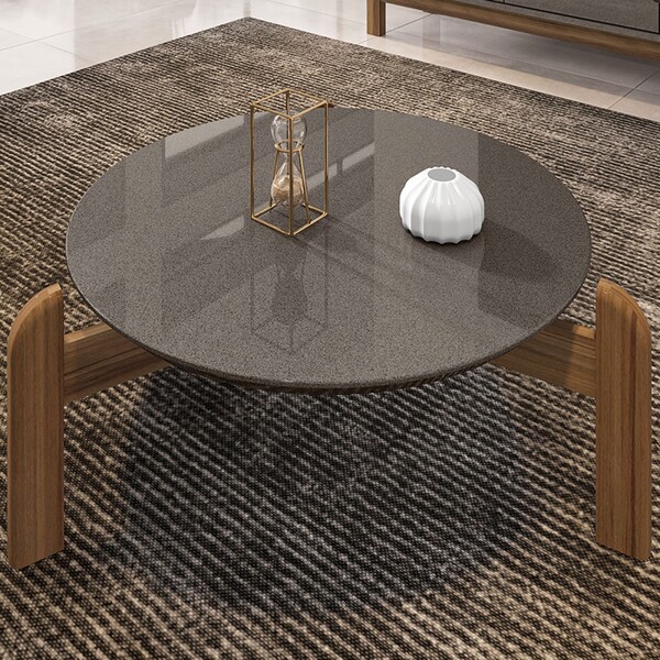 Mesa De Centro Lizz Cinza Perola/cedro - Casa D