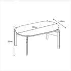 Mesa De Centro Lizz Oblonga Cinza Perola/cedro - Casa D Móveis