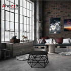 Mesa De Centro Lol Industrial Pé Ferro Preto Tampo Madeira Pr