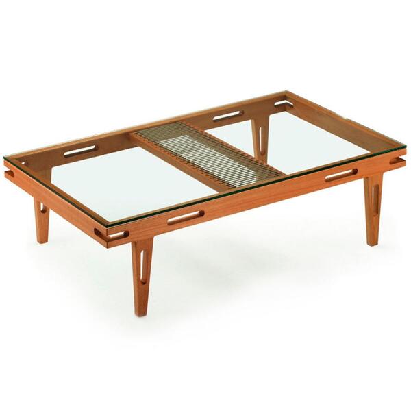 Mesa De Centro Los Ozki 150 Cm Madeira Eucalipto Cedro Corda