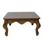 Mesa De Centro Luiz Xv Madeira Maciça Verniz Imbuia