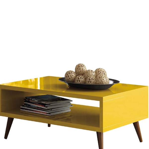 Mesa De Centro Luiza  Amarelo Banana Bit