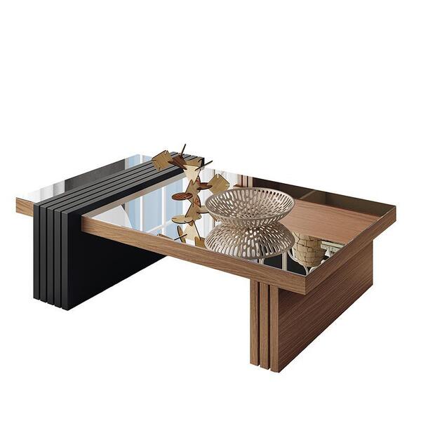 Mesa De Centro Luna Com Espelho - Hb Móveis