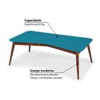 Mesa De Centro M Em Madeira Maciça/mdf - Cacau/ Laca Azul