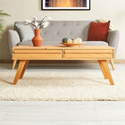 Mesa De Centro Madeira 2 Gavetas Retangular Jona - Mel