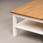 Mesa De Centro Madeira Maciça Vanilla Yescasa Amêndoa/branco