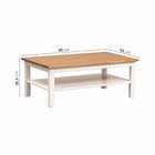 Mesa De Centro Madeira Maciça Vanilla Yescasa Amêndoa/branco