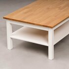 Mesa De Centro Madeira Maciça Vanilla Yescasa Amêndoa/branco