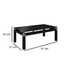 Mesa De Centro Malva Estilo Industrial Tampo Em Vidro Preto B