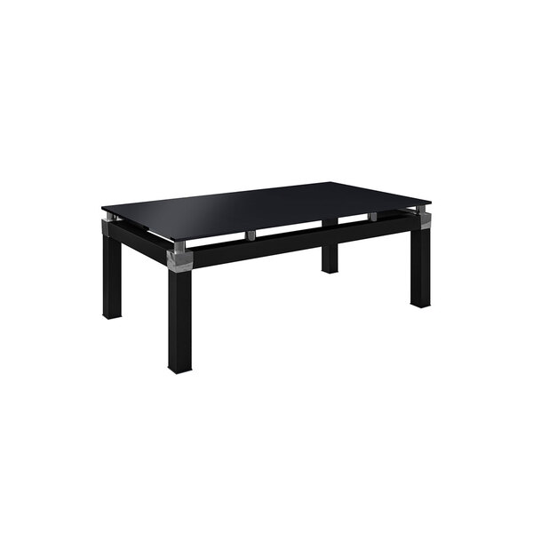 Mesa De Centro Malva Estilo Industrial Tampo Em Vidro Preto B