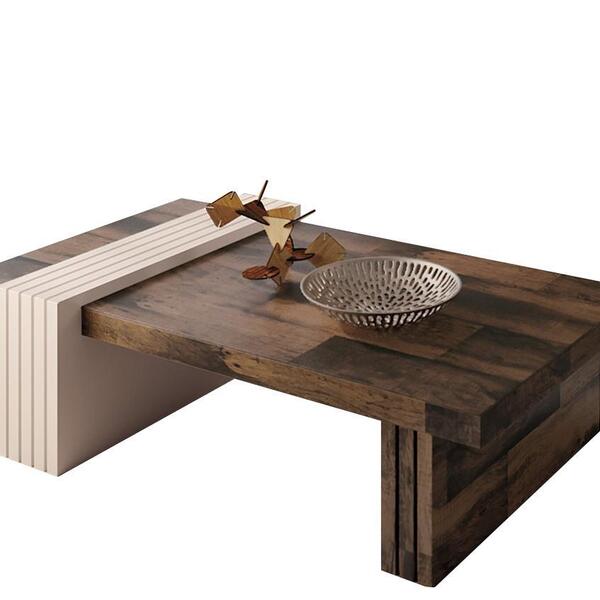 Mesa De Centro Malva Sem Espelho Deck / Off White - Fdecor