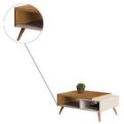 Mesa De Centro Marchê 90cm 2 Nichos Carvalho Intense Off Whit