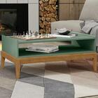 Mesa De Centro Mdf/madeira Maciça 2911 Milao Fnt