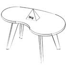 Mesa De Centro Mdf Tampo Curvo 91 Cm 4 Arly