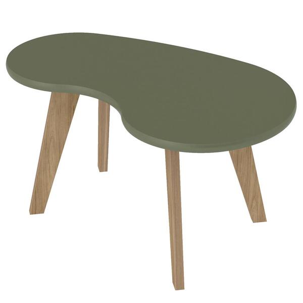 Mesa De Centro Mdf Tampo Curvo 91 Cm 4 Arly