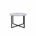 Mesa De Centro Média Estilo Industrial Thassos Base Metálica