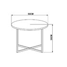 Mesa De Centro Média Estilo Industrial Vermont Base Metálica