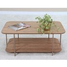 Mesa De Centro Metal/madeira Onix Amêndoa