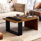 Mesa De Centro Milano Nature Preto Com Detalhe Ripado