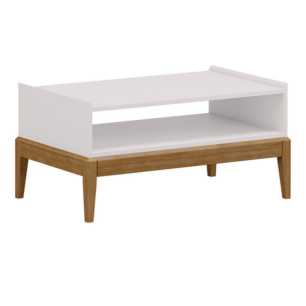 Mesa De Centro Milão Finestra Móveis - Off White/freijó