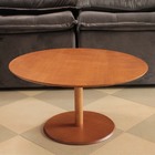 Mesa De Centro Monopé Laminada De Madeira Para Sala - 80 Cm -