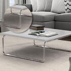 Mesa De Centro Munique 70x70 Cm Branco Com Base Cromada