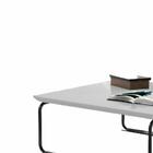 Mesa De Centro Munique 70x70 Cm Branco Com Base Preta