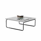 Mesa De Centro Munique 70x70 Cm Branco Com Base Preta