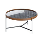 Mesa De Centro Nezuko 57cm Base Grafite Tampo Mármore Preto G