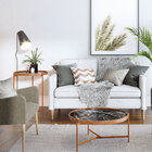 Mesa De Centro Nezuko 71cm Base Cobre Tampo Mármore Preto G29