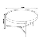 Mesa De Centro Nezuko 71cm Base Grafite Tampo Off White G29 -