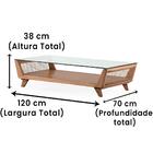 Mesa De Centro Odara Ozki 140 Cm Madeira Eucalipto Cedro Cord