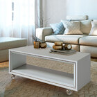 Mesa De Centro Ópera Branco Acetinado - Imcal Móveis