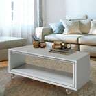 Mesa De Centro Opera Retangular Branca Acetinado