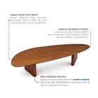 Mesa De Centro Orgânica 158cm Madeira Maciça Cappuccino Cappu