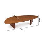 Mesa De Centro Orgânica 158cm Madeira Maciça Cappuccino Cappu