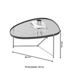 Mesa De Centro Orgânica Alamanda Com Espelho Castanho/bronze