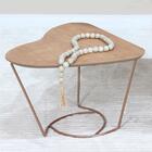 Mesa De Centro Organica Coraçao Amendoa Base Metal Nacc