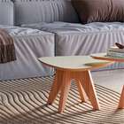 Mesa De Centro Orgânica Mille Freijó E Off White 30 Cm