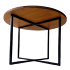 Mesa De Centro Ou Canto - Base De Ferro Metalon Em Preto E Ta