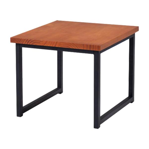 Mesa De Centro Ou Lateral Aço Preto I14 Madeira Taeda Dmobili