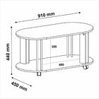 Mesa De Centro Oval 91cm Com Rodízios Multimóveis Cr45310