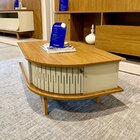 Mesa De Centro Oval Curvo 2 Portas De Correr Indianapolis Cum