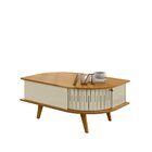 Mesa De Centro Oval Curvo 2 Portas De Correr Indianapolis Cum